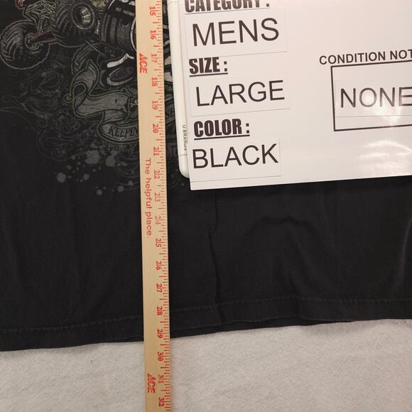 Grave Digger Monster Truck Graphic Short Sleeve Crew Neck Shirt Men Size L Black - Picture 8 of 9